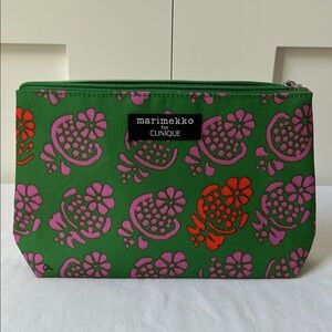 Marimekko for Clinique Green Floral Pouch